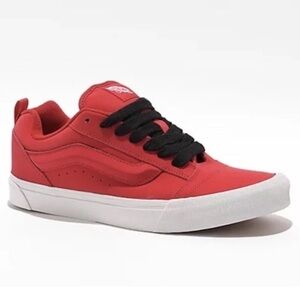 Vans Red and Black Sneakers Sleek Design